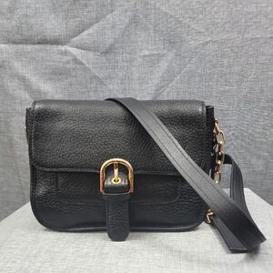 Michael Kors Cooper Black Pebbled Leather Messenger Crossbody Shoulderbag 
